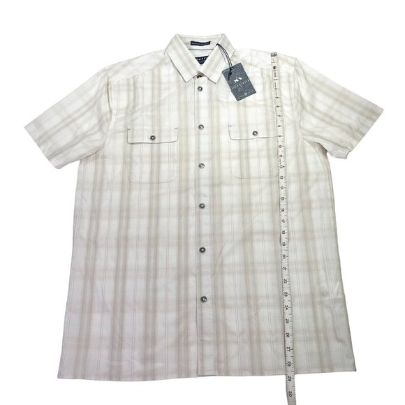 Fish Hippie Migration Tech Plaid Short Sleeve Button Up Shirt- Mens Small- NWT - Picture 10 of 10